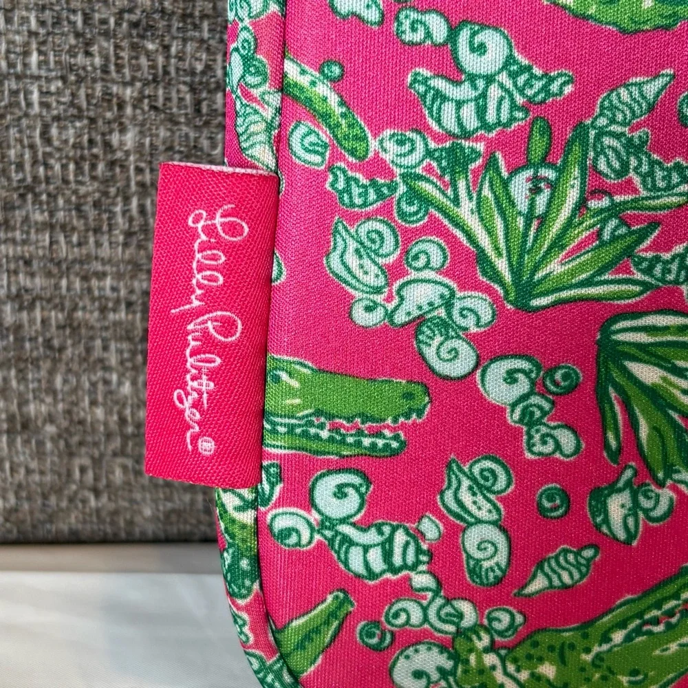 Lilly Pulitzer Alligator Ipad Tablet Sleeve‎ Zip Cover Case Pink Green 10x8 Tech